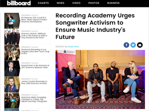 News about the Recording Academy activists pushing for better music laws by Paula Parisi